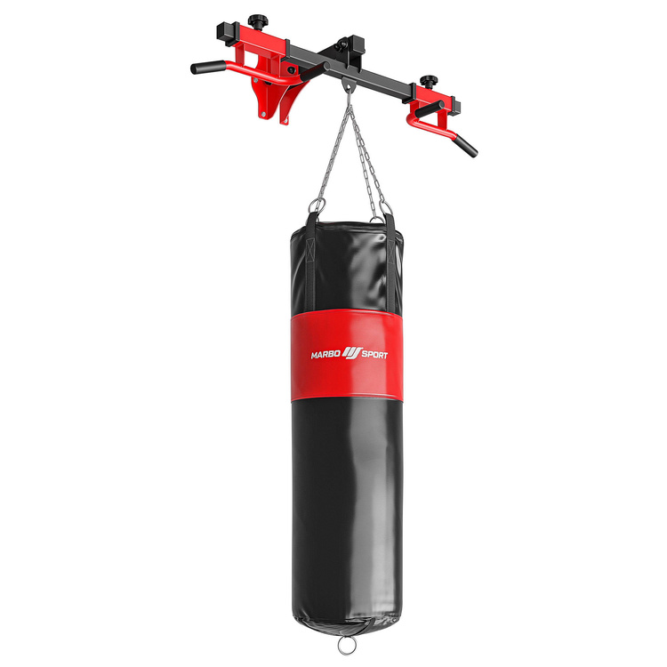 Barra de dominadas ajustable para montaje en pared y techo con soporte para saco de boxeo MS-D202 - Marbo Sport