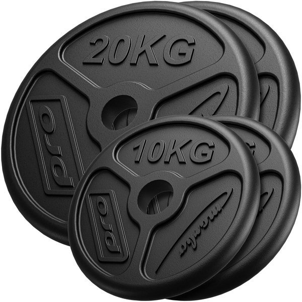 Juego de discos de pesas olímpicas de hierro fundido 60 kg (2 x 20 kg + 2 x 10 kg) MW-2x20KG_2x10KG-OLI - Marbo Sport