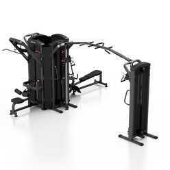 Máquina multifuncional torre MIDI de 6 estaciones con poleas (tapizado negro) MP-T002 - Marbo Sport