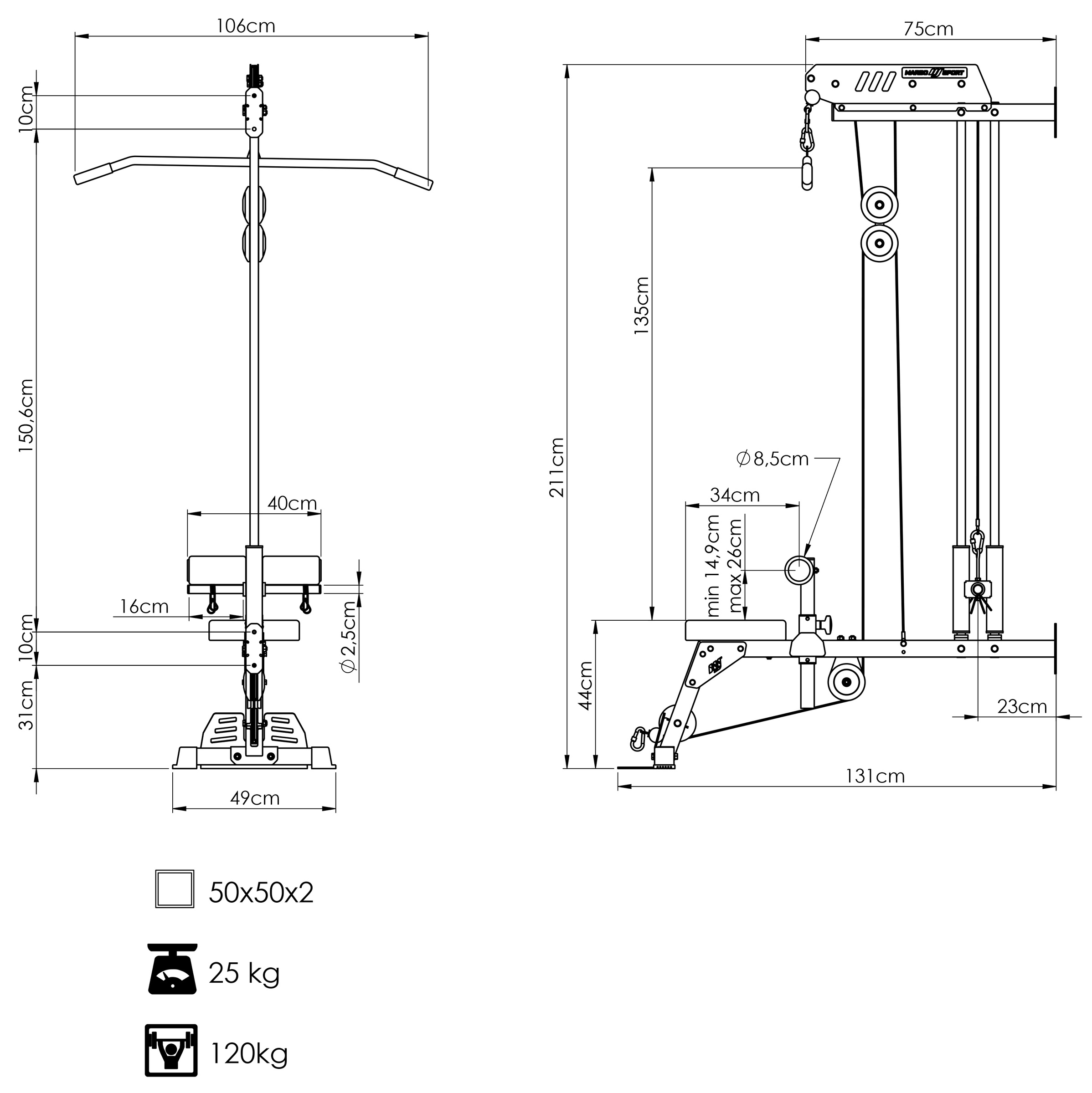 MS-W104 2.0 – Máquina de tracción de pared para entrenamiento de fuerza eficiente