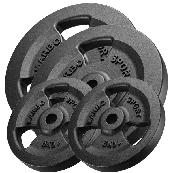 Juego de pesas de hierro fundido Tri-Grip 60 kg / 2 x 20 kg + 2 x 10 kg - Marbo Sport