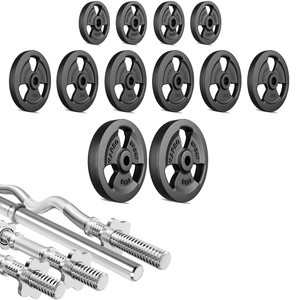 Juego de barras reforzadas y pesas Tri-Grip 83 kg - Marbo Sport